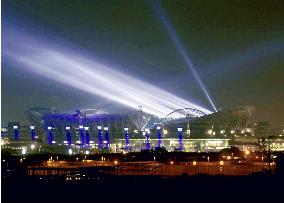 Olympic Stadium lit up